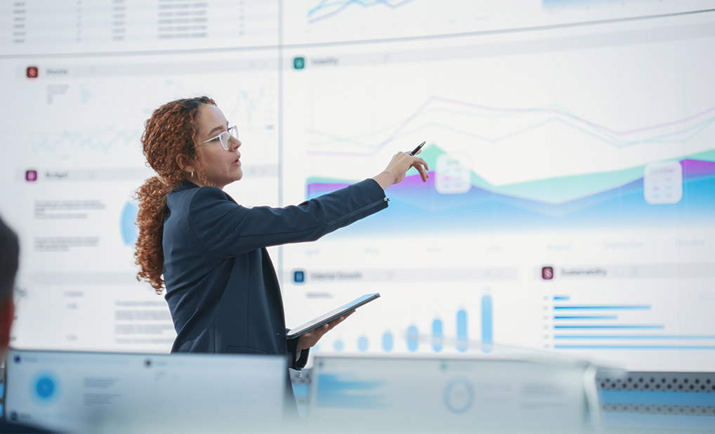 Businessperson making presentation