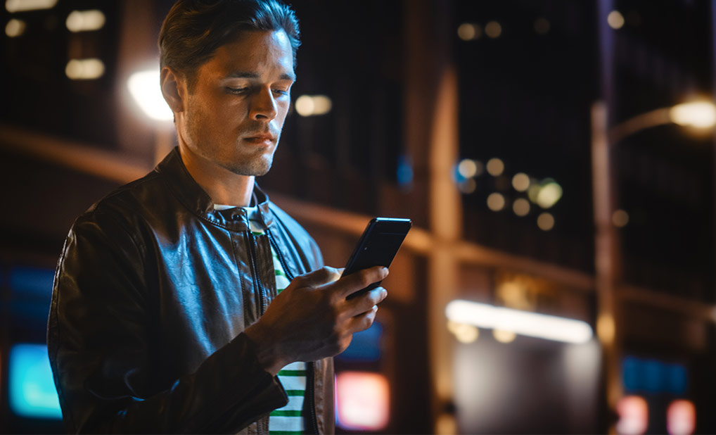 Young person using smartphone