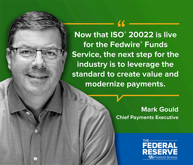 Mark Gould states that the next step for the industry is to use the standard to create value and modernize payments
