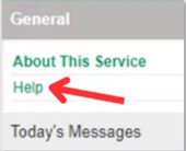 red arrow pointing at help button