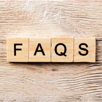wooden blocks that spell out 'FAQS'