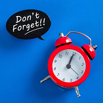 alarm clock with don't forget message