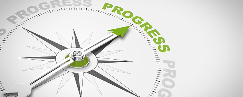 Compass rose directing to progress