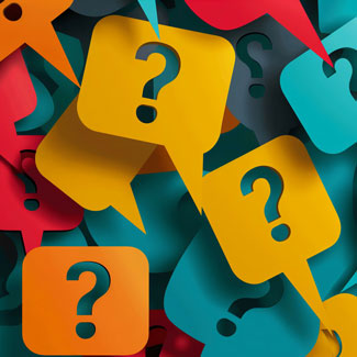 question mark speech bubbles